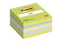 Cube de 450 feuilles de notes post-it repositionnables 76 x 76 mm néon bleu, vert, violet et jaune