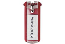 Sachet de 6 portes-clés avec étiquettes KEYCLIP rouge