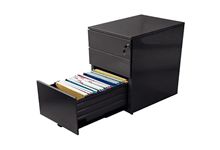 Caisson hauteur bureau professionnel P60 cm en métal 3 tiroirs Anthracite