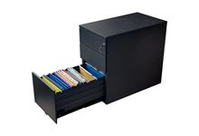 Caisson hauteur bureau professionnel P80 cm en métal 3 tiroirs Anthracite