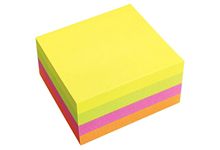 Bloc cube de 320 feuilles de notes repositionnables 75 x 75 mm vif assortis