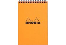 Bloc-notes à reliure intégrale RHODIA orange, format A5, 160 pages, quadrillé 5x5, papier 80g