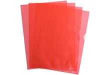 Boîte de 100 pochettes coin en polypropylène grainé 9/100ème, rouge