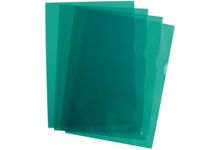 Boîte de 100 pochettes coin en polypropylène grainé 9/100 ème format 21x29,7 cm  vert