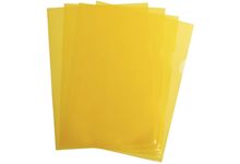 Boîte de 100 pochettes coin en polypropylène grainé 9/100ème, jaune