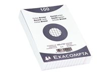 Paquet de 100 fiches bristol non perforées carte forte 210 g blanc quadrillé 5x5 10x15 cm
