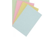 Paquet de 100 fiches bristol non perforées quadrillées 5x5 format 100 x 150 mm couleurs assorties (B