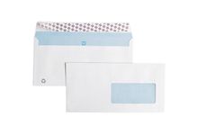 Boite de 500 enveloppes blanches 110x220mm 90g bande siliconée fenêtre 45x100mm FIRST