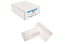 Boite de 500 enveloppes blanches 110x220mm 80g autocollante fenêtre 45x100mm