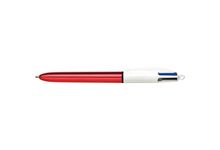 Stylo bille 4 couleurs shine rouge