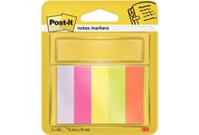 Blister de 5 distributeurs de 100 marque-pages notes markers post-it, coloris assortis