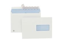 Boite de 500 enveloppes blanches 162x229mm 90g bande siliconée fenêtre 45x100mm FIRST