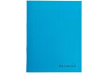 Piqûre 64 pages couverture polypropylène 17x22 cm seyes 90g Couverture :  bleu