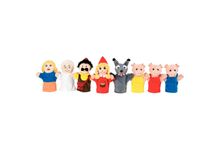 Valisette de 8 marionnettes le Petit chaperon rouge et les 3 petits cochons
