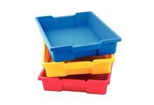 Lot de 6 bacs en plastique petits modèles bleu / rouge / jaune