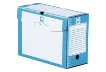 Paquet de 25 boîtes à archives carton rigide dos de 15 cm  bleu