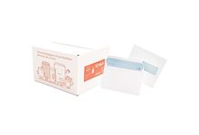 Boite de 500 enveloppes blanches 162x229mm 80g bande silliconnée fenêtre 45x100mm