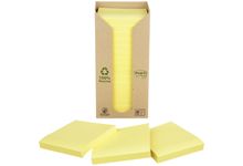 Tour distributrice de 16 blocs de 100 feuilles post-it recyclées 76 x 76 mm jaune