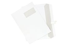 Boite de 250 enveloppes blanches C4 229x324 90g/m² fenêtre 50x105 bande de protection