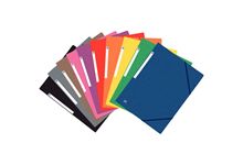 Carton de 50 chemises 3 rabats à élastiques TOP FILE+ en carte lustrée 4/10ème 390g, coloris assorti