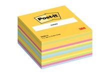 Cube de 450 feuilles de notes post-it repositionnables 76 x 76 mm couleurs assorties