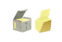 Boite de 6 blocs de 100 feuilles Z-Notes recyclée post-it 76 x 76 mm jaune