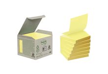 Boite de 6 blocs de 100 feuilles Z-Notes recyclée post-it 76 x 76 mm jaune