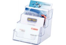 Porte-cartes de visite 4 compartiments transparent