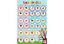 Poster en PVC 76x52cm les fruits