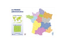 Carte de France administrative format 1,20 x 0,80 mètre