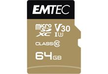 Carte micro SD Emtec UHS I U3 V30 Speedin Pro 64 GO XC