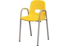 Chaise coque polypropylène avec accoudoirs T1 jaune
