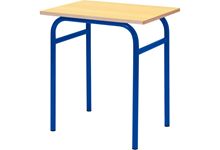 Table fixe monoplace 4 pieds 70x50cm T4 bleu
