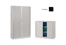 Armoire à rideaux monobloc basse H105cm corps noir/rideaux noir