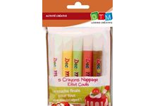 Lot de 5 crayons nappage effet coulis ass