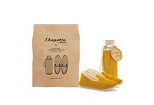 Coffret gourde 45cl & chaussons Charantaises T37 moutarde