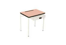 Régine bureau enfant 55x40 saumon pieds blancs