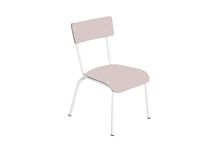 Colette chaise enfant H38 rose poudré pieds blancs