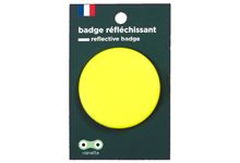 Badge réfléchissant 45 mm jaune fluo