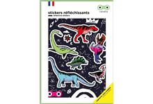 Grands stickers réfléchissants dino fond noir