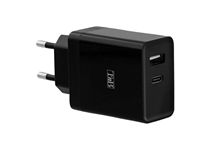 Chargeur secteur USB-C power delivery + USB-A noir