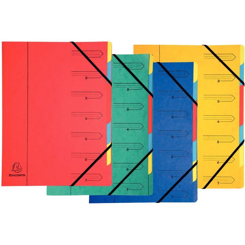 Image de  Trieur dos agrafé avec élastiques 7 compartiments, coloris assortis 