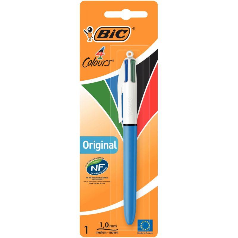 Image de  Blister de 1 stylo bille 4 Couleurs pointe moyenne 