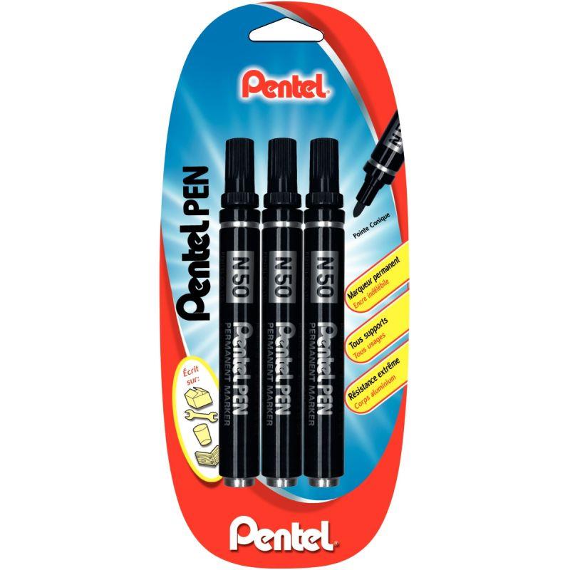 Image de  Blister de 3 marqueurs permanents N50 noirs 
