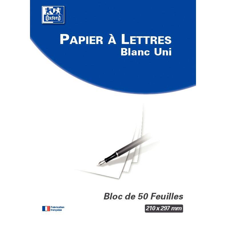 Image de  Bloc de correspondance 50 feuilles, format A4, uni, papier blanc 80g 