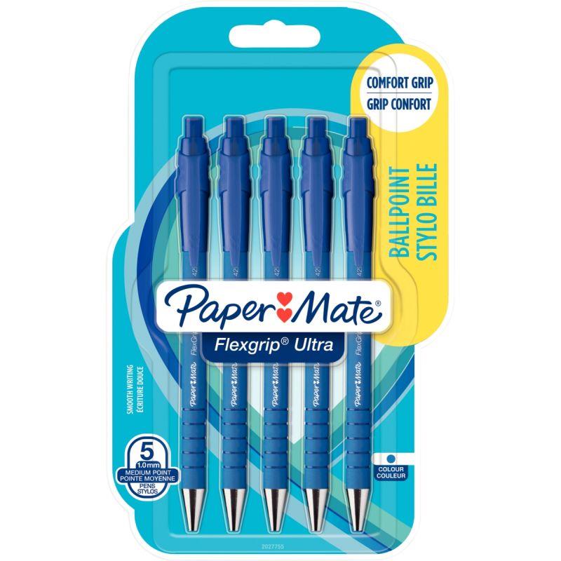 Image de  Blister de 5 stylos Flexgrip Ultra bleus 