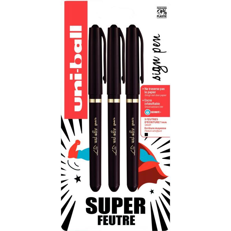 Image de  Blister de 3 rollers Sign Pen noirs 