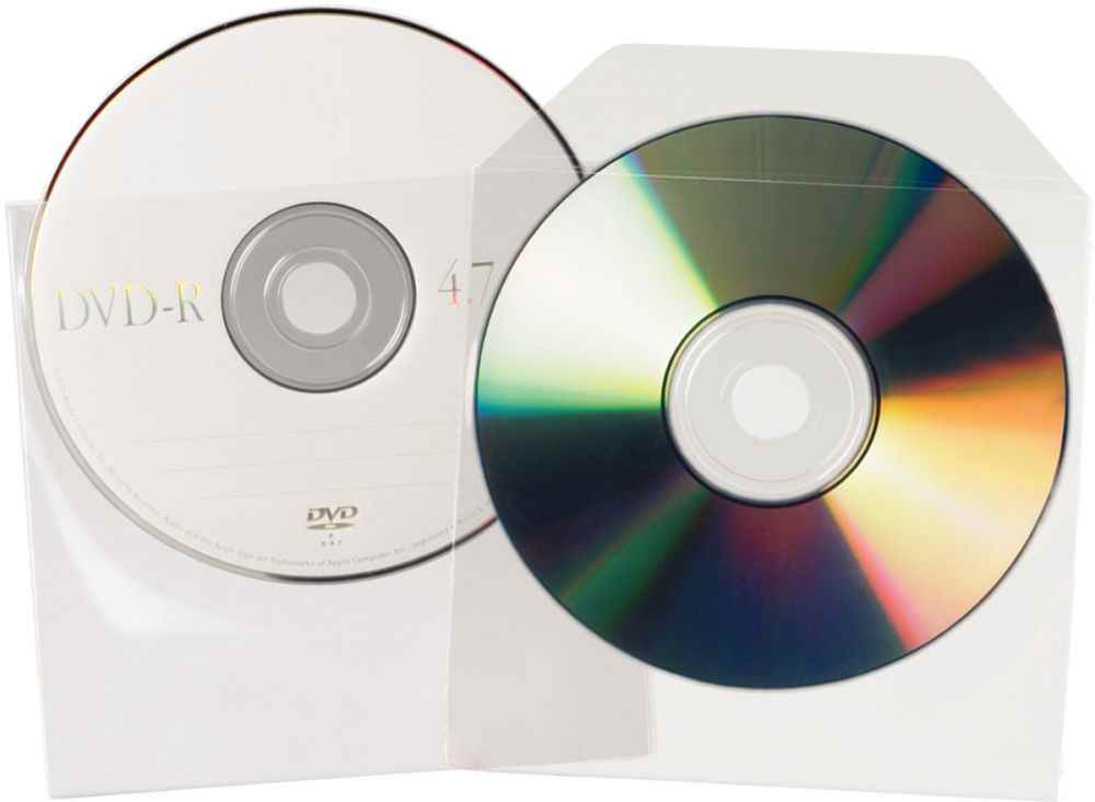 Image de  Paquet de 25 pochettes non adhésives en polypropylène transparent pour CD/DVD 