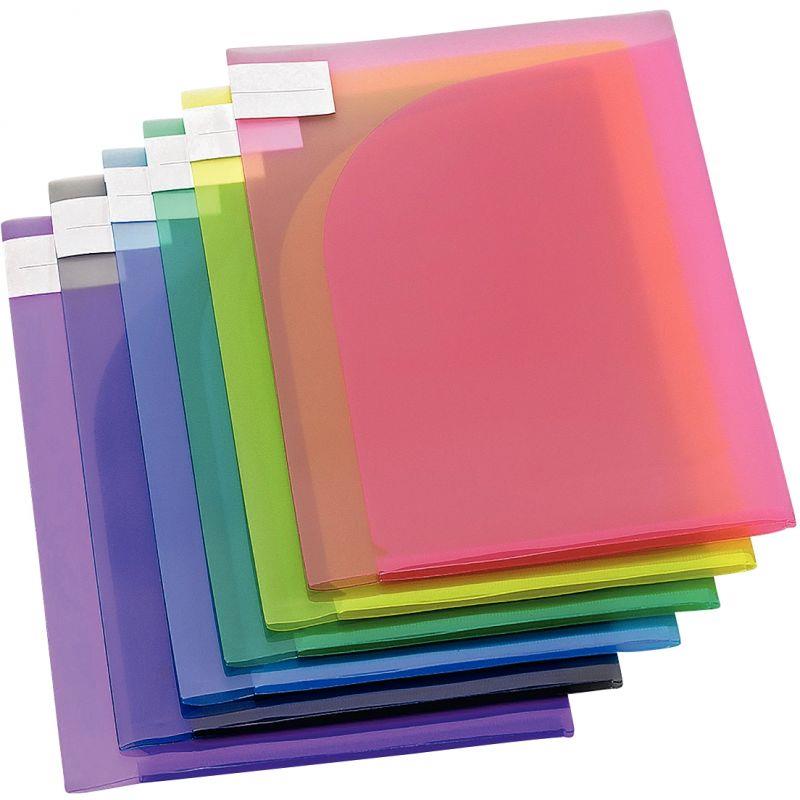 Image de  Paquet de 12 chemises double poche en polypropylène 20/100ème, coloris assortis 