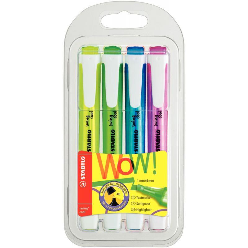 Image de  Blister de 4 surligneurs Swing Cool assortis 